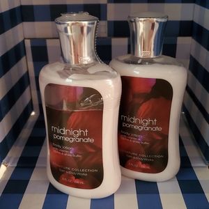 Bath & Body Works Two 8 oz Midnight Pomegranate Body lotion *retired scent